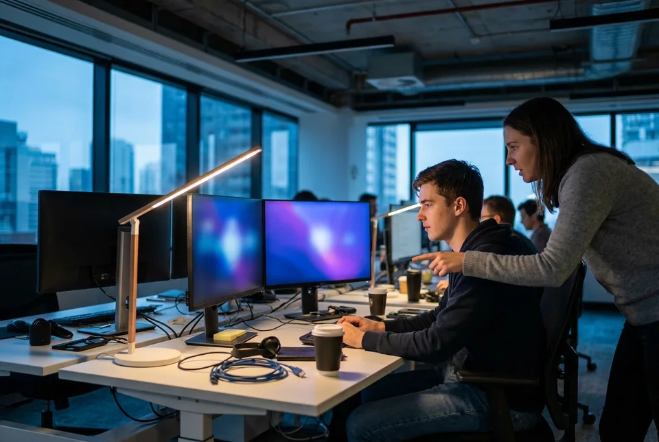 Information Technology in practice — a workplace scene from this field.